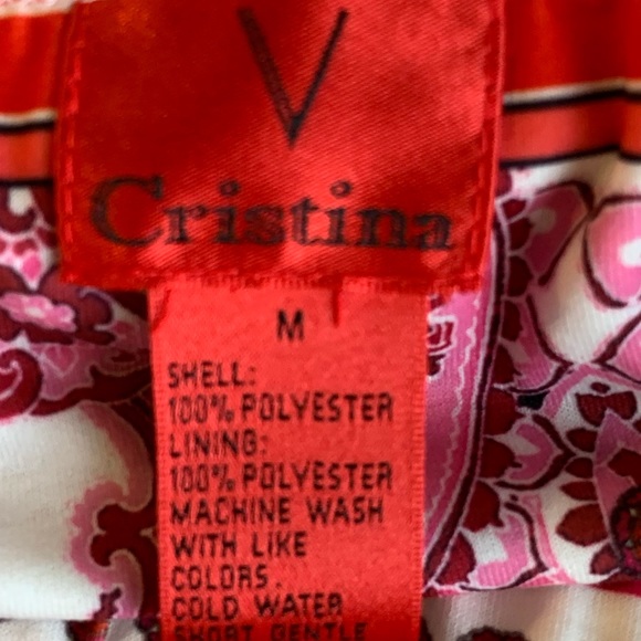 V CRISTINA CHIFFON MIDI SKIRT WITH ASYMMETRIC HEM. WOMEN’S SIZE MEDIUM - Picture 7 of 8